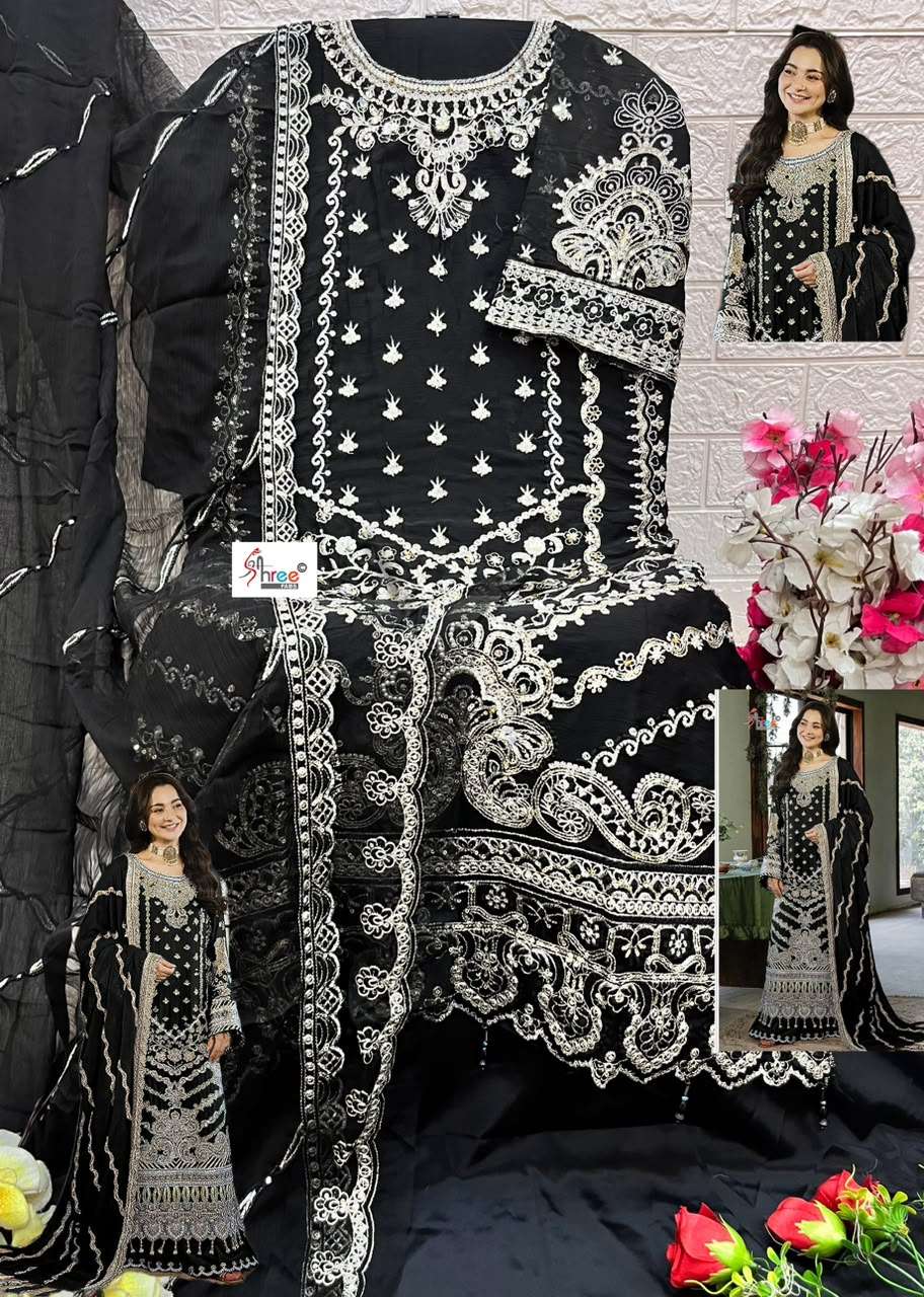 SHREE FABS SF 5627 COLOR CHIFFON EMBROIDERY PAKISTANI OUTFIT UNSTITCH SET DEALER